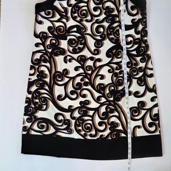 CJ Banks Women’s Sleeveless Shift Dress, Black/tan/cream, 22W, Worn One Time - Picture 4 of 8